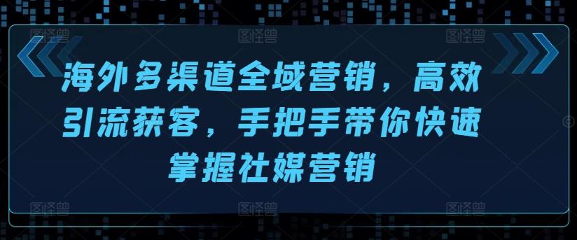 海外多渠道全域营销，高效引流获客，手把手带你快速掌握社媒营销-星火轻创