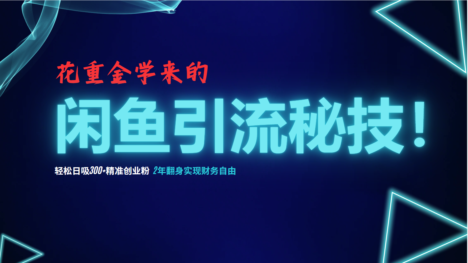 花重金学来的闲鱼引流秘技！轻松日吸300+精准创业粉，每天躺赚5000+，2...-星火轻创