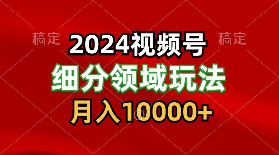 2024视频号分成计划细分领域玩法，每天5分钟，月入1W+-星火轻创