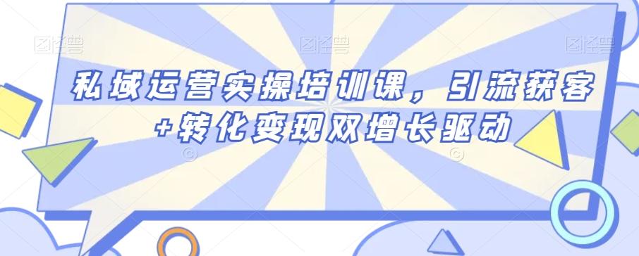 私域运营实操培训课，引流获客+转化变现双增长驱动-星火轻创