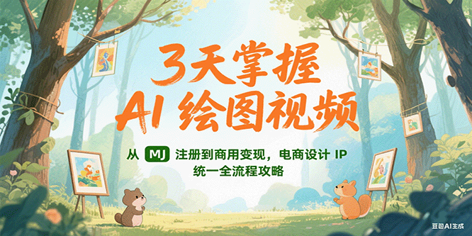 3天掌握AI绘图视频，从MJ 注册到商用变现，电商设计IP统一全流程攻略-星火轻创