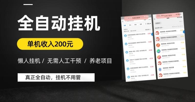 懒人挂机养老项目，全自动挂机无需人工看管，单机收入200元，可批量-星火轻创