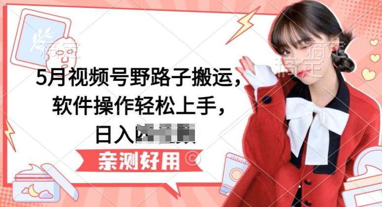 5月视频号野路子搬运，软件操作轻松上手，日入三位数【揭秘】-星火轻创