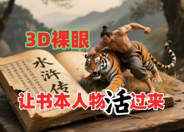 书本人物裸眼3D视频，新的玩法，流量超猛，保姆级教程-星火轻创
