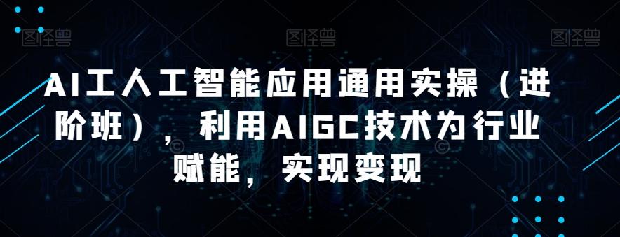AI工人工智能应用通用实操（进阶班），利用AIGC技术为行业赋能，实现变现-星火轻创