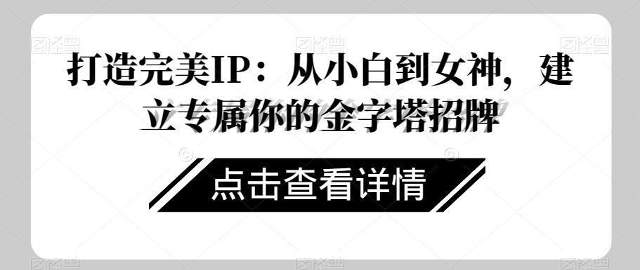 打造完美IP：从小白到女神，建立专属你的金字塔招牌-星火轻创