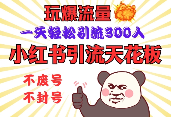 小红书引流天花板，玩爆流量，一天轻松引流300人，安全操作-星火轻创