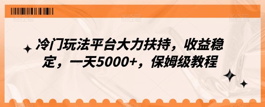 冷门玩法平台大力扶持，收益稳定，一天5000+，保姆级教程（附抖音7天起号法）-星火轻创