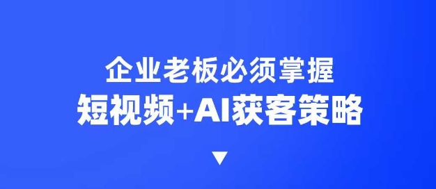 企业短视频AI获客霸屏流量课,6步短视频+AI突围法,3大霸屏抢客策略-星火轻创