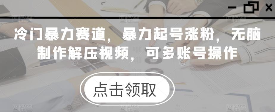 冷门暴力赛道，暴力起号涨粉，无脑制作解压视频，可多账号操作-星火轻创