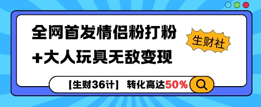 【生财36计】全网首发情侣粉打粉+大人玩具无敌变现-星火轻创
