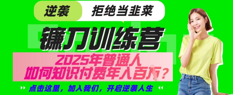 【网创项目终点站-镰刀训练营超级IP合伙人】25年普通人如何通过“知识付费”年入百个-仅此一版【揭秘】-星火轻创