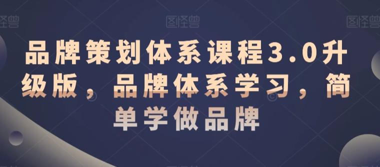 品牌策划体系课程3.0升级版，品牌体系学习，简单学做品牌-星火轻创