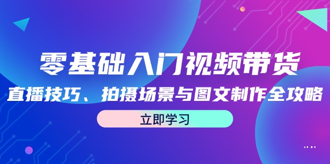 零基础入门视频带货：直播技巧、拍摄场景与图文制作全攻略-星火轻创