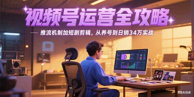 2025视频号运营全攻略，推流机制加短剧剪辑，从养号到日销34万实战-星火轻创