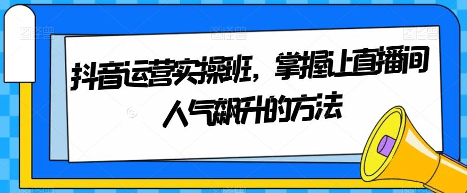 抖音运营实操班，掌握让直播间人气飙升的方法-星火轻创