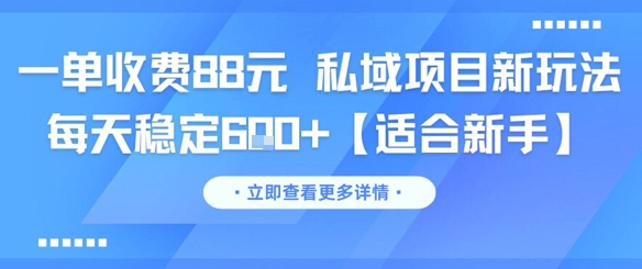 一单收费88元 私域项目新玩法 每天稳定6张+【适合新手】-星火轻创