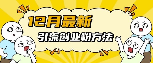 12月最新引流创业粉方法，方法非常简单，适用于多平台-星火轻创