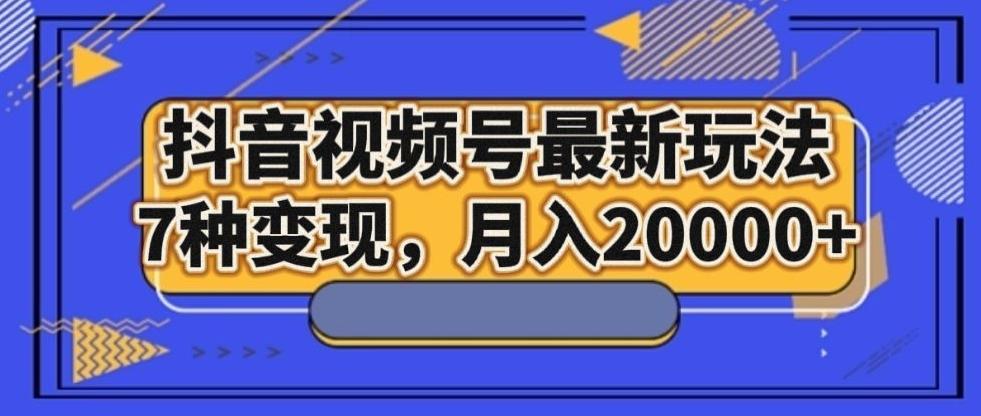 抖音视频号最新玩法，7种变现，月入20000+-星火轻创