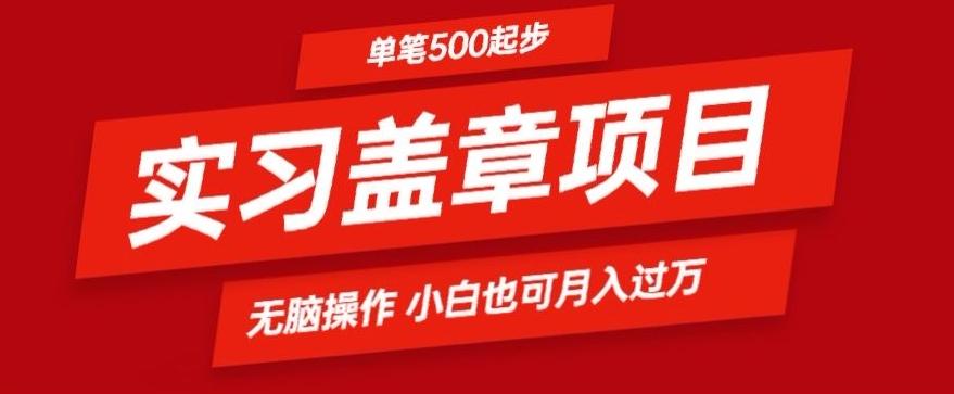 实习代盖章项目一单500起普通人可落地项目小白也可轻易上手-星火轻创
