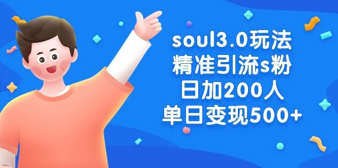 soul3.0玩法精准引流s粉，日加200人单日变现500+-星火轻创