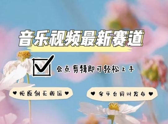 音乐视频赛道最新玩法，纯原创不违规，可所有平台同时发布，会点剪辑即可轻松拿捏【揭秘】-星火轻创