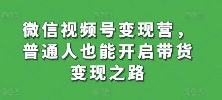 微信视频号变现营，普通人也能开启带货变现之路-星火轻创