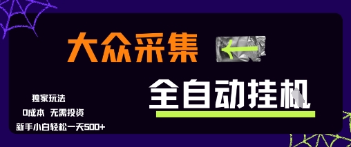 大众采集全自动玩法，新手小白轻松一天5张+，操作简单零成本【揭秘】-星火轻创