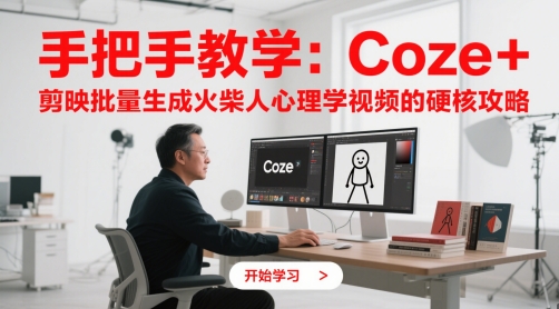 手把手教学：Coze + 剪映批量生成火柴人心理学视频的硬核攻略-星火轻创