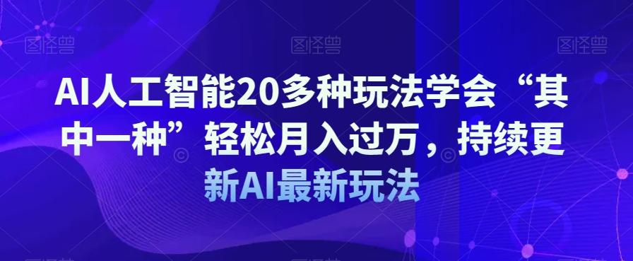 AI人工智能20多种玩法学会“其中一种”轻松月入过万，持续更新AI最新玩法-星火轻创