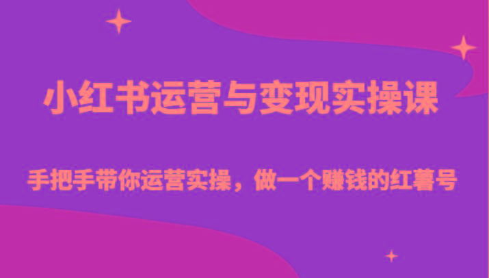 小红书运营与变现实操课-手把手带你运营实操,做一个赚钱的红薯号-星火轻创