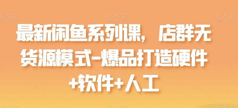 最新闲鱼系列课，店群无货源模式-爆品打造硬件+软件+人工-星火轻创