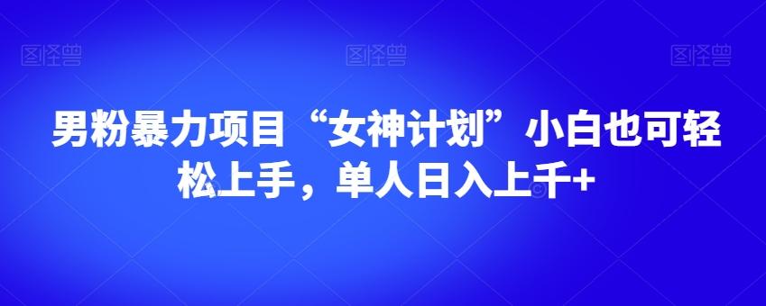男粉暴力项目“女神计划”小白也可轻松上手，单人日入上千+【揭秘】-星火轻创