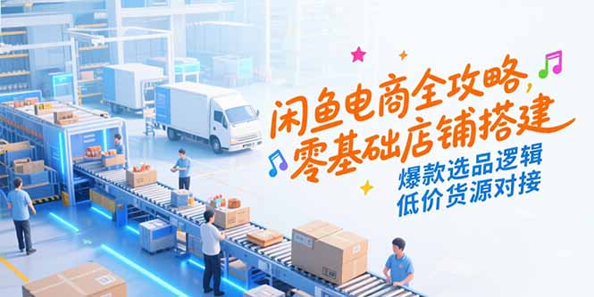 闲鱼电商全攻略，零基础店铺搭建，爆款选品逻辑，低价货源对接-星火轻创