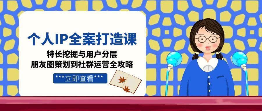 个人IP全案打造课,特长挖掘与用户分层,朋友圈策划到社群运营全攻略-星火轻创