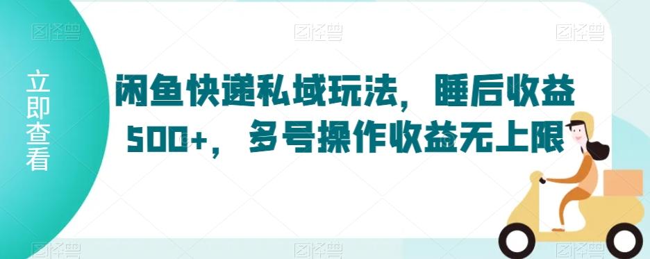 闲鱼快递私域玩法，睡后收益500+，多号操作收益无上限【揭秘】-星火轻创
