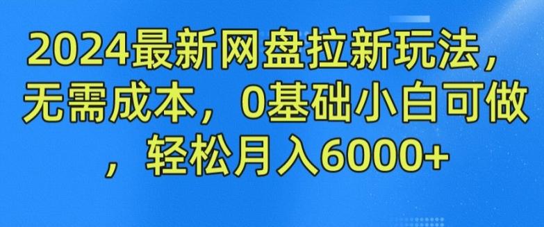 2024最新网盘拉新玩法，无需成本，0基础小白可做，轻松月入6000+【揭秘】-星火轻创