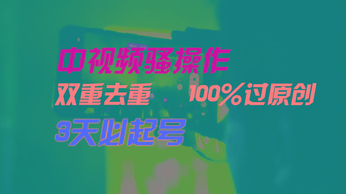中视频骚操作，双重去重100%过原创，3天比必起号，简单无脑，月入3W+-星火轻创