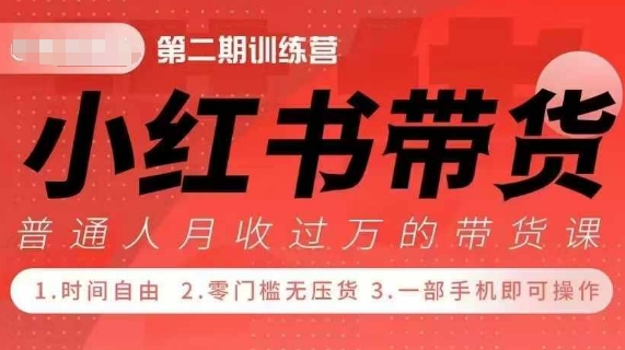 小Red书带货42天训练营 2.0版，宝妈+自由职+上班族+大学生，提高副业收入的大红利项目-星火轻创
