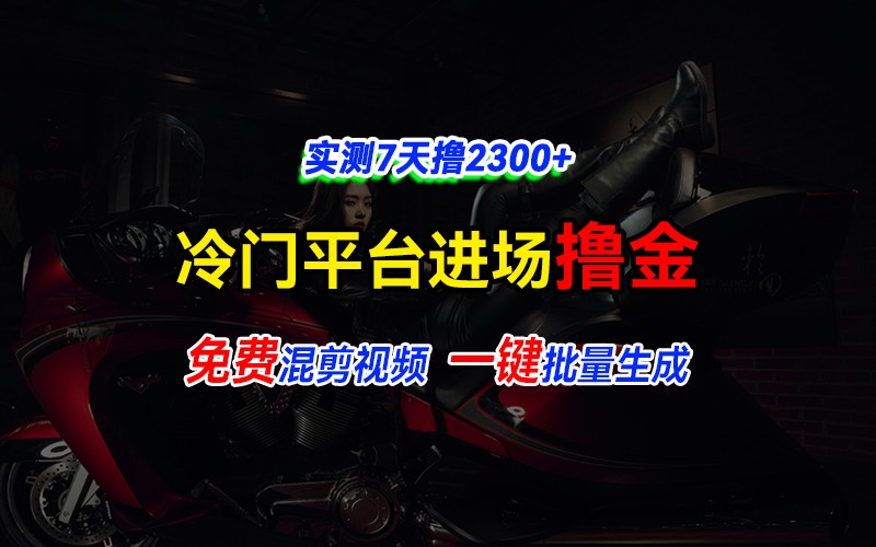全新冷门平台vivo视频，快速免费进场搞米，通过混剪视频一键批量生成，实测7天撸2300+-星火轻创