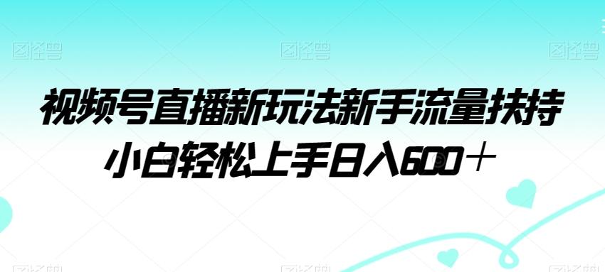 视频号直播新玩法新手流量扶持小白轻松上手日入600＋【揭秘】-星火轻创