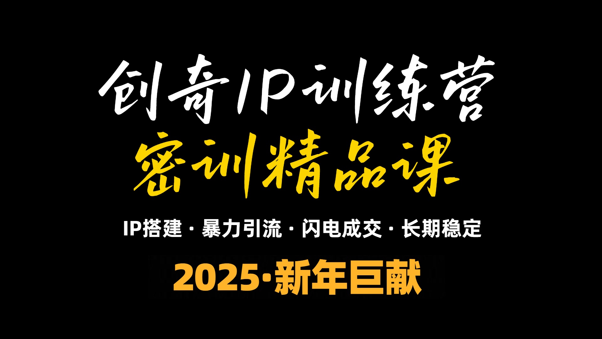 2025年“知识付费IP训练营”小白避坑年赚百万，暴力引流，闪电成交-星火轻创
