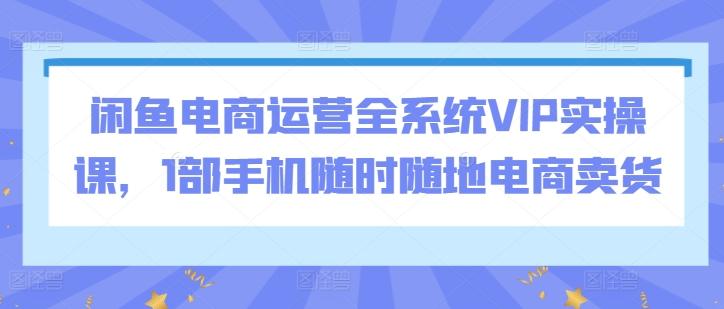 闲鱼电商运营全系统VIP实操课，1部手机随时随地电商卖货-星火轻创