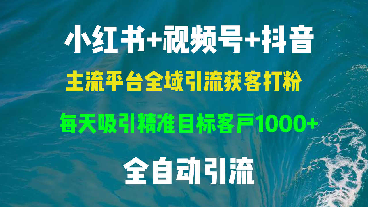 小红书，视频号，抖音主流平台全域引流获客打粉，每天吸引精准目标客户…-星火轻创