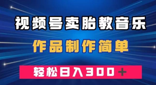 视频号卖胎教音乐，作品制作简单，一单49，轻松日入300＋-星火轻创