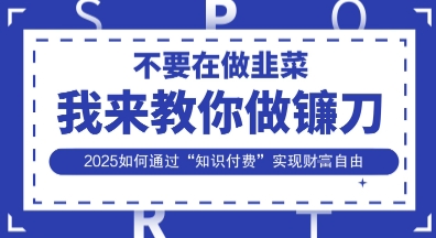 韭菜生涯终结者，我来教你做镰刀，2025如何通过“知识付费”实现财F自由【揭秘】-星火轻创