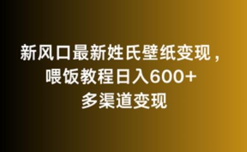 新风口最新姓氏壁纸变现，喂饭教程日入600+【揭秘】-星火轻创