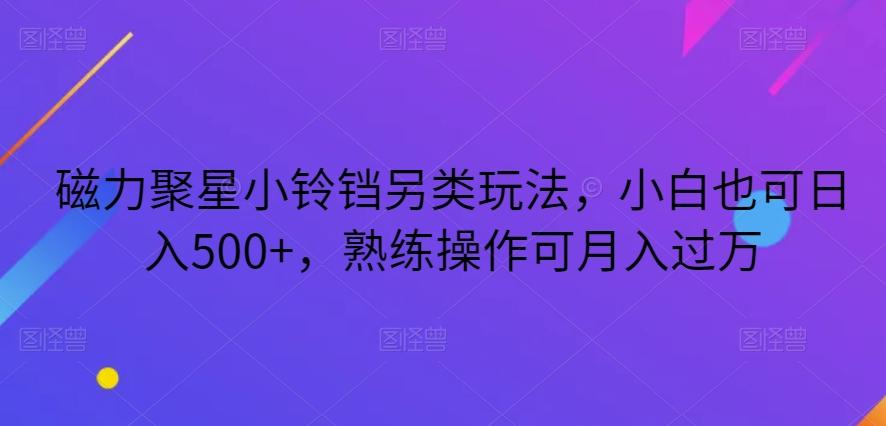 磁力聚星小铃铛另类玩法，小白也可日入500+，熟练操作可月入过万-星火轻创