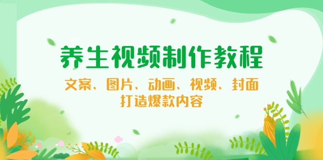 养生视频制作教程，文案、图片、动画、视频、封面，打造爆款内容-星火轻创