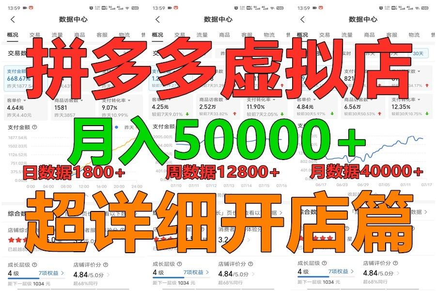 拼多多虚拟电商训练营月入40000+你也行，暴利稳定长久，副业首选-星火轻创
